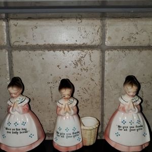 Dinner blessing salt and pepper shakers and toothp